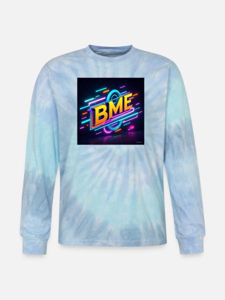 BME Neon Circuit Logo - Tie Dye Long Sleeve T-shirt - blue lagoon