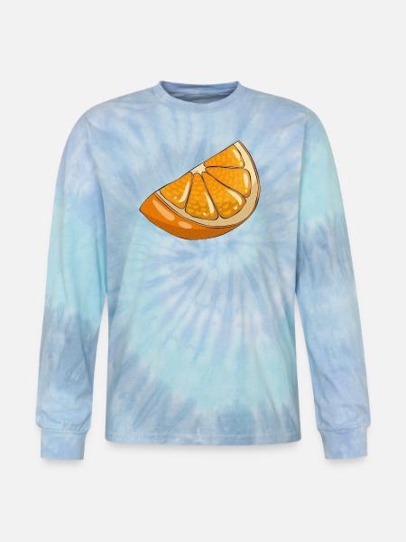 Orange slice - Tie Dye Long Sleeve T-shirt - blue lagoon