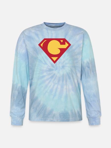 Letter G - Tie Dye Long Sleeve T-shirt - blue lagoon