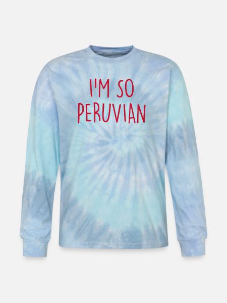 I'm so Peruvian Peru - Tie Dye Long Sleeve T-shirt - blue lagoon