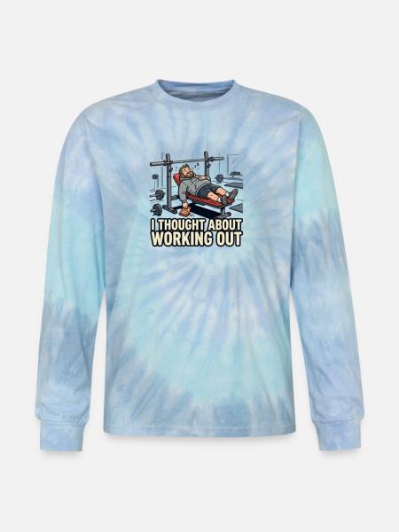Emotionally Weak Physically Strong - Tie Dye Long Sleeve T-shirt - blue lagoon