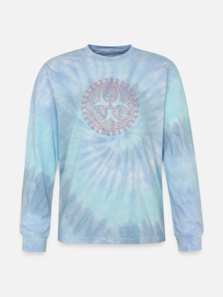 Geometric Virus Triad Emblem - Tie Dye Long Sleeve T-shirt - blue lagoon