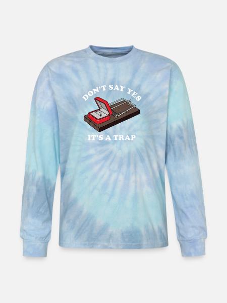 It's a Trap - Tie Dye Long Sleeve T-shirt - blue lagoon
