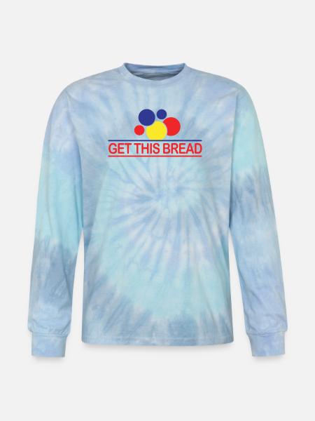 Get This Bread - Tie Dye Long Sleeve T-shirt - blue lagoon