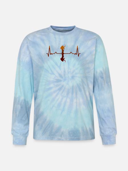 Heartbeat Dancer Silhouette - Tie Dye Long Sleeve T-shirt - blue lagoon