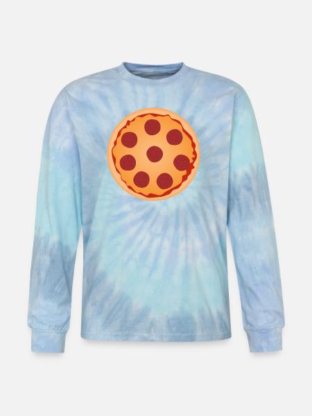 Pepperoni Pizza Slice Art - Tie Dye Long Sleeve T-shirt - blue lagoon