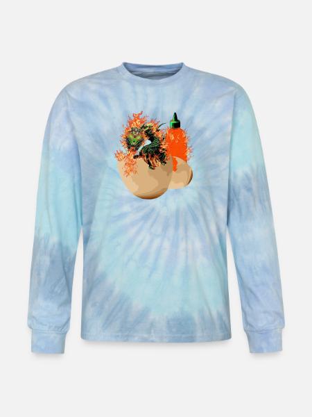 CHILLI BREATHING DRAGON - Tie Dye Long Sleeve T-shirt - blue lagoon