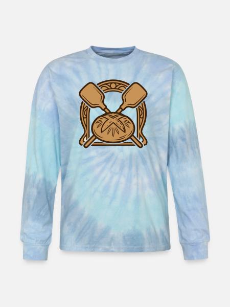 Bakers Peel Bread Crest - Tie Dye Long Sleeve T-shirt - blue lagoon