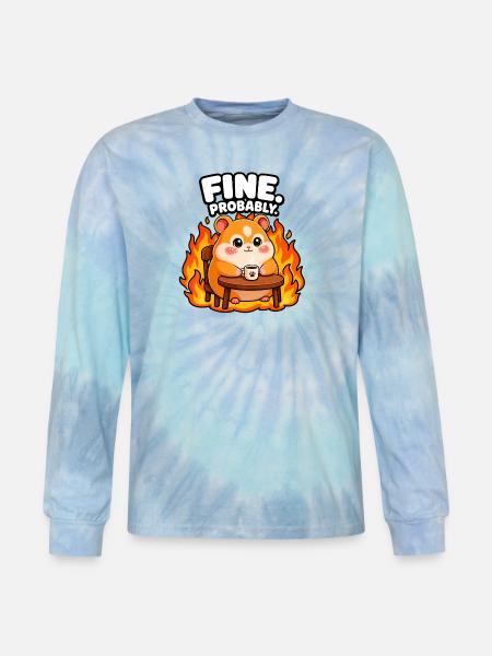 Fine. Probably - Tie Dye Long Sleeve T-shirt - blue lagoon