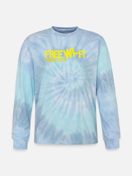 Wi-Fi is Innocent - Tie Dye Long Sleeve T-shirt - blue lagoon