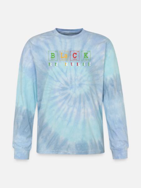 Black Nurse Registered Nurse - Tie Dye Long Sleeve T-shirt - blue lagoon