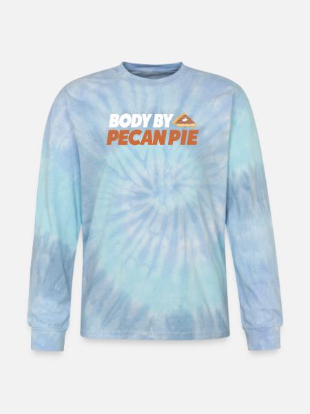 Pie Day Baking Pecan Pie - Tie Dye Long Sleeve T-shirt - blue lagoon