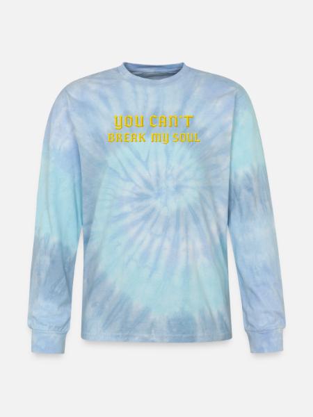 Unbreakable Soul in Gold - Tie Dye Long Sleeve T-shirt - blue lagoon