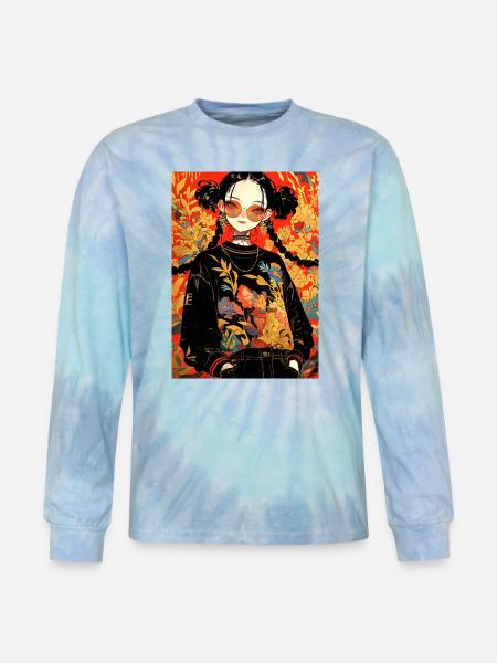 Cute girls - Tie Dye Long Sleeve T-shirt - blue lagoon