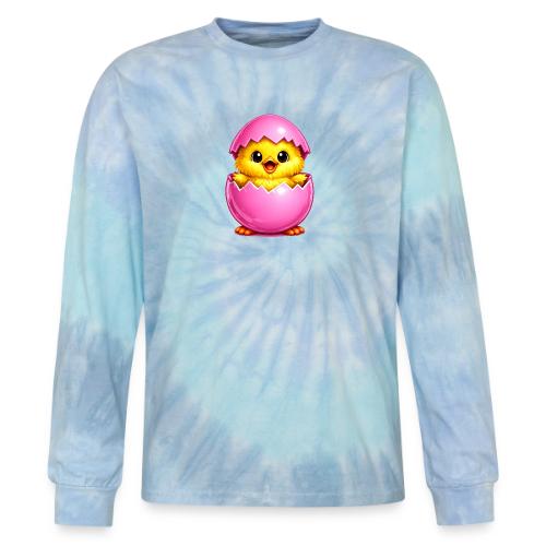 Easter Chick Pink - Tie Dye Long Sleeve T-shirt
