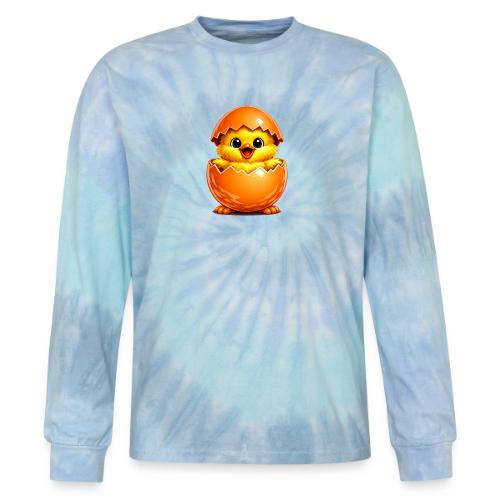 Easter Chick Orange - Tie Dye Long Sleeve T-shirt