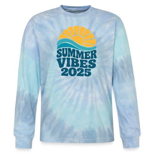 Summer Vibes 2025 Retro Sunset T-Shirt | Fun Beach - Tie Dye Long Sleeve T-shirt
