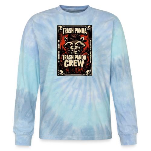 Midnight Forager Raccoon Mushroom Hunter - Tie Dye Long Sleeve T-shirt