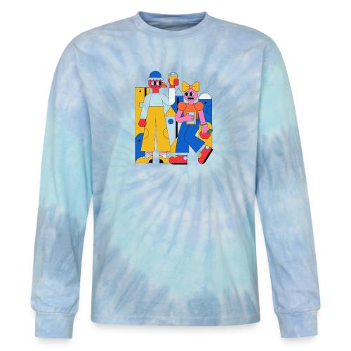Bold Geometric Duo Pop Art - Tie Dye Long Sleeve T-shirt