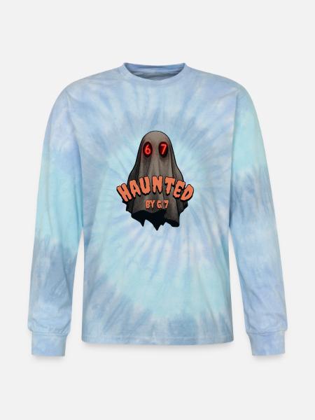 Haunted by 6/7 Ghost - Tie Dye Long Sleeve T-shirt - blue lagoon