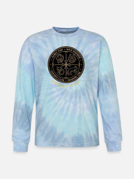 Guardians of the Night Crest - Tie Dye Long Sleeve T-shirt - blue lagoon
