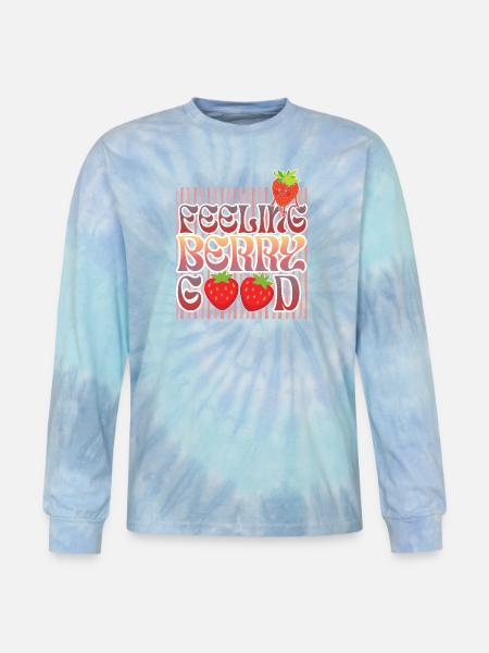 Feeling Berry Good - Tie Dye Long Sleeve T-shirt - blue lagoon