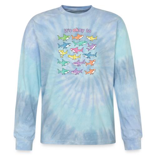 It’s Okay To – Cute Pastel Shark - Tie Dye Long Sleeve T-shirt