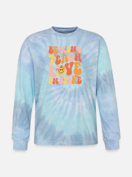Be Kind To Each Other - Tie Dye Long Sleeve T-shirt - blue lagoon