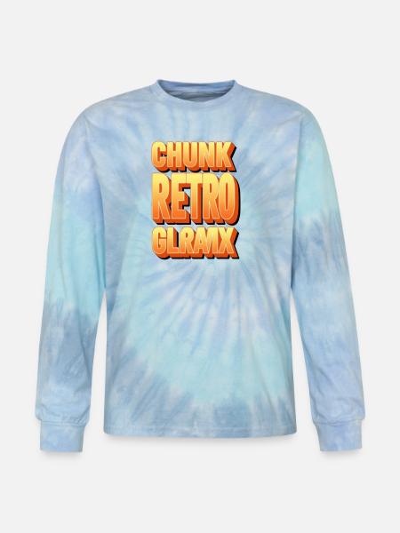 Chunk Retro Glow Glyph - Tie Dye Long Sleeve T-shirt - blue lagoon