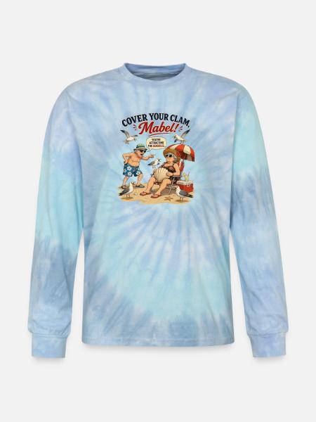 Cover Your Clam Mabel - Tie Dye Long Sleeve T-shirt - blue lagoon