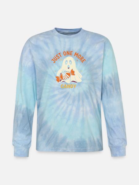 Just One More Candy Ghost - Tie Dye Long Sleeve T-shirt - blue lagoon