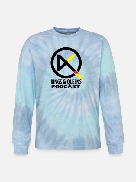 Diagonal Stripes in Dawn - Tie Dye Long Sleeve T-shirt - blue lagoon