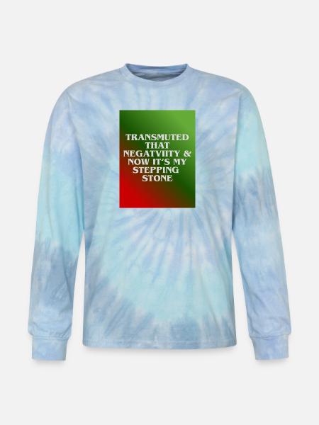 Transmuted Negativity Stepping Stone - Tie Dye Long Sleeve T-shirt - blue lagoon
