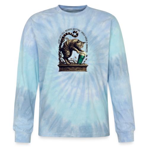 Lucky Last Call Cat Graphic Tee - Tie Dye Long Sleeve T-shirt