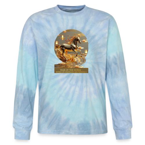 Year of the Horse Abundance T Shirt, Lunar NY Gift - Tie Dye Long Sleeve T-shirt