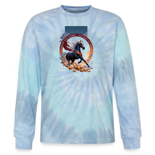 Year of the Horse Dawn T Shirt,Lunar New Year Gift - Tie Dye Long Sleeve T-shirt