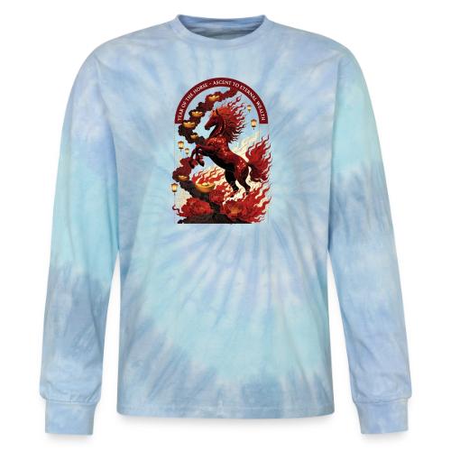 Year of the Horse Rise T Shirt,Lunar New Year Gift - Tie Dye Long Sleeve T-shirt