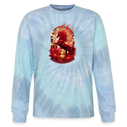 Year of the Horse Ascent T Shirt, Lunar New Year - Tie Dye Long Sleeve T-shirt