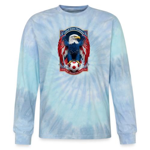 USA Eagle Emblem T Shirt, USA Soccer Pride Gift - Tie Dye Long Sleeve T-shirt