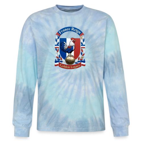France Rooster Reign T-Shirt, Tricolore Pride Gift - Tie Dye Long Sleeve T-shirt