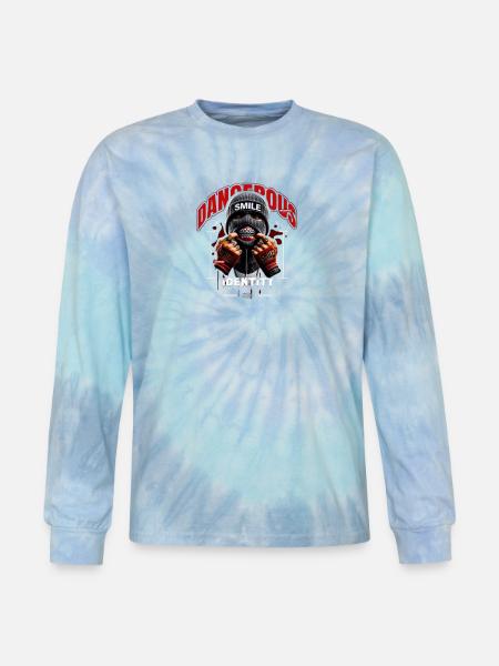 Grave Smile - Tie Dye Long Sleeve T-shirt - blue lagoon