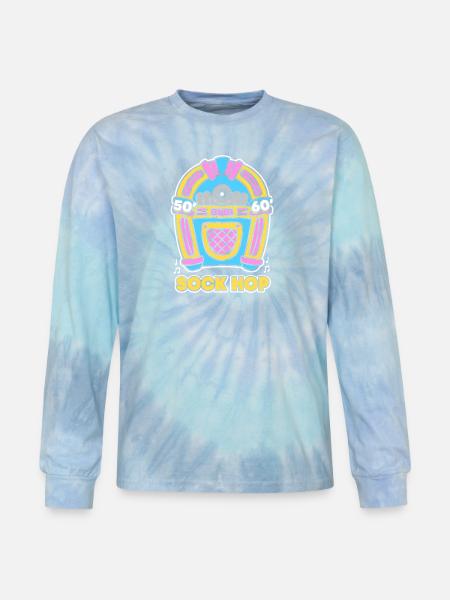 Jukebox 50s Sock Hop - Tie Dye Long Sleeve T-shirt - blue lagoon