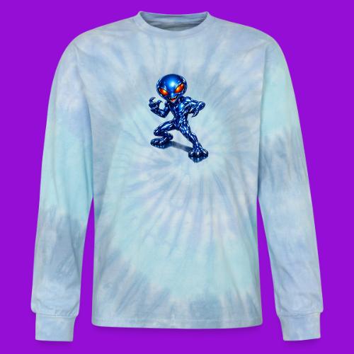 Angry Blue Alien - Tie Dye Long Sleeve T-shirt