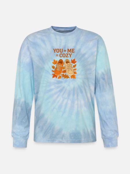You Me Cozy Autumn Sneakers - Tie Dye Long Sleeve T-shirt - blue lagoon