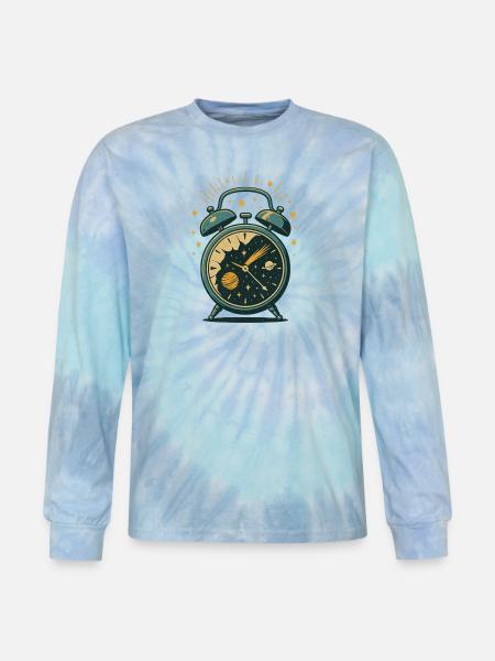 Alarm Clock Galaxy - Tie Dye Long Sleeve T-shirt - blue lagoon