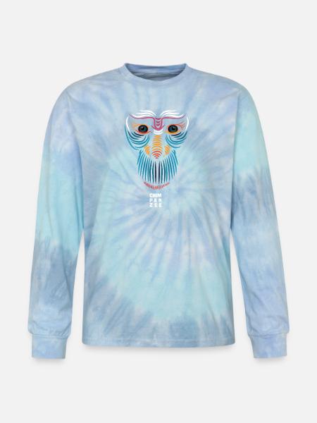 Smile Face - Tie Dye Long Sleeve T-shirt - blue lagoon