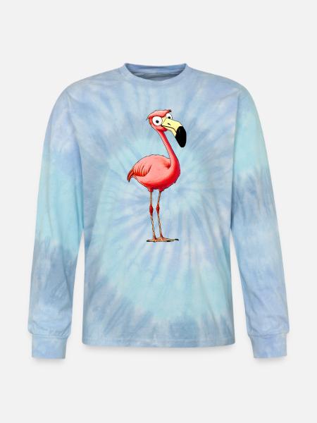 Flamingos Style - Tie Dye Long Sleeve T-shirt - blue lagoon