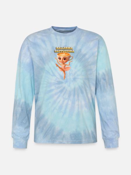 Ballerina Cappuccino Latte Art - Tie Dye Long Sleeve T-shirt - blue lagoon