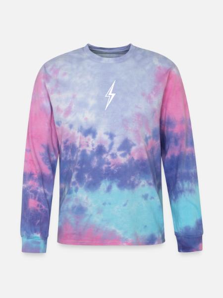 Lightning Bolt - Tie Dye Long Sleeve T-shirt - cotton candy