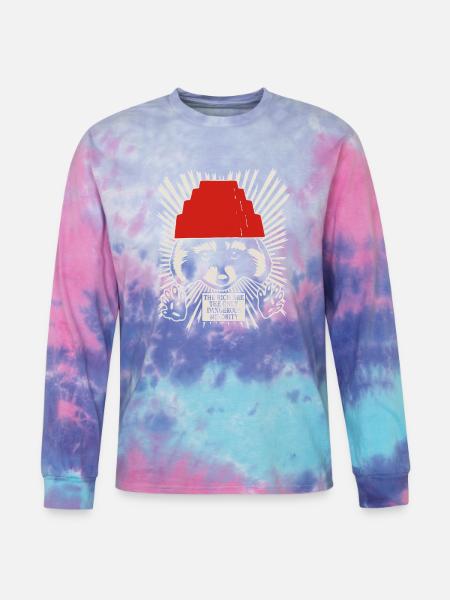 Raccoon DEVO Hat Poster – Bold Political Art Print - Tie Dye Long Sleeve T-shirt - cotton candy